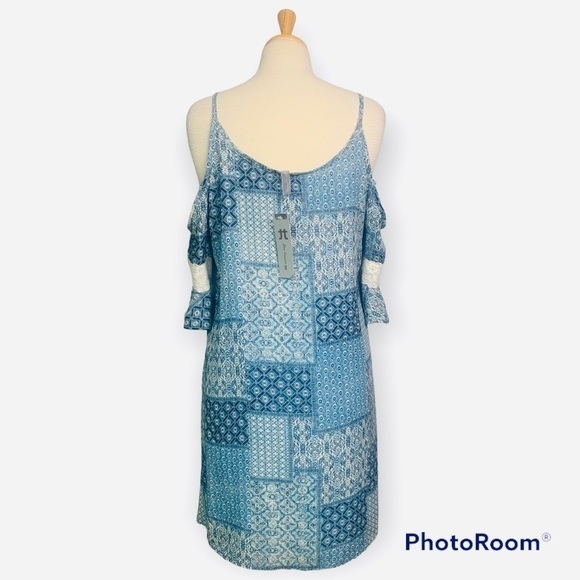 2tee COUTURE Cold Shoulder Mini Dress - Large - Picture 4 of 8